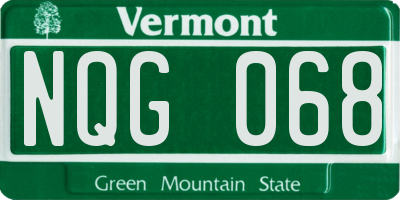 VT license plate NQG068