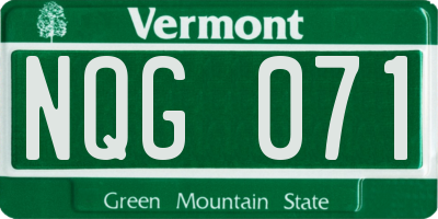 VT license plate NQG071