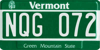 VT license plate NQG072