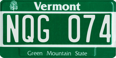 VT license plate NQG074