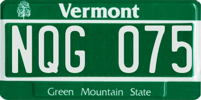 VT license plate NQG075