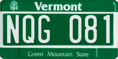 VT license plate NQG081