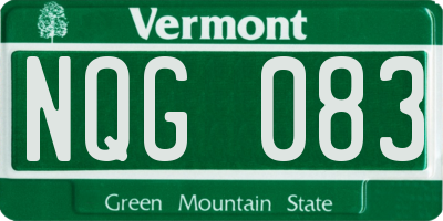 VT license plate NQG083