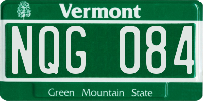 VT license plate NQG084