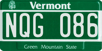 VT license plate NQG086