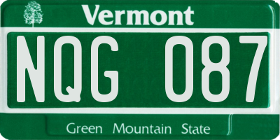 VT license plate NQG087
