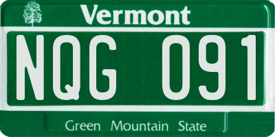 VT license plate NQG091