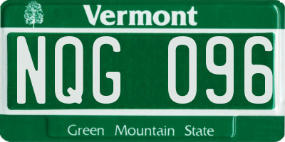 VT license plate NQG096