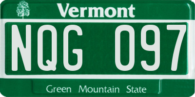 VT license plate NQG097