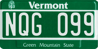VT license plate NQG099