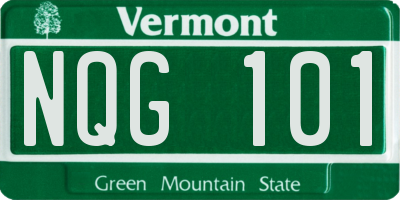 VT license plate NQG101