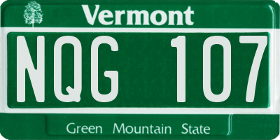 VT license plate NQG107