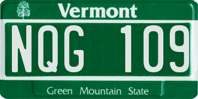 VT license plate NQG109