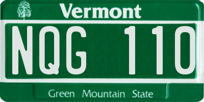 VT license plate NQG110