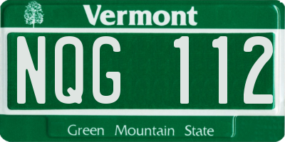 VT license plate NQG112