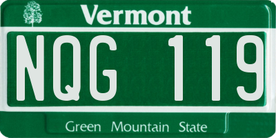 VT license plate NQG119