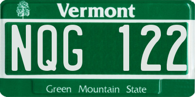 VT license plate NQG122