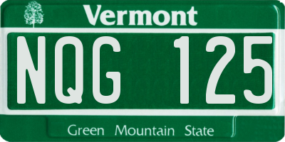 VT license plate NQG125