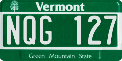 VT license plate NQG127