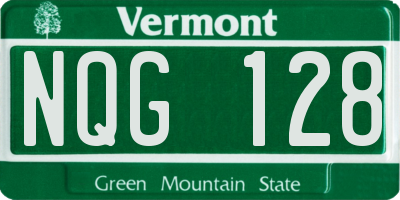 VT license plate NQG128