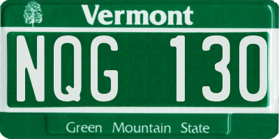 VT license plate NQG130
