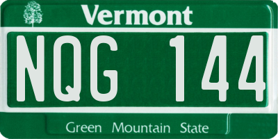 VT license plate NQG144