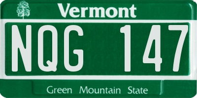 VT license plate NQG147