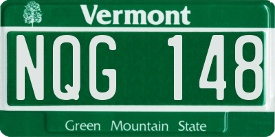 VT license plate NQG148