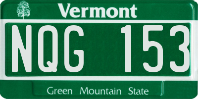 VT license plate NQG153