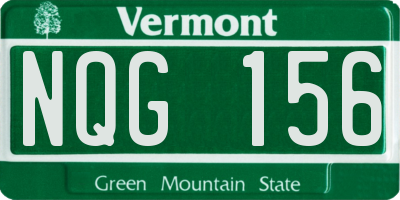 VT license plate NQG156