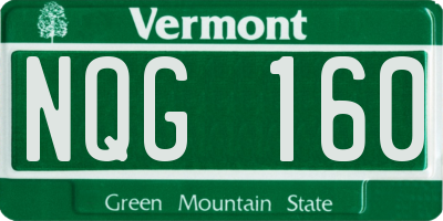 VT license plate NQG160