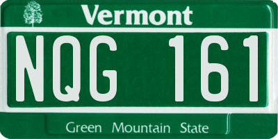 VT license plate NQG161