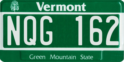 VT license plate NQG162