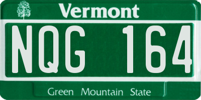 VT license plate NQG164