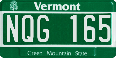 VT license plate NQG165