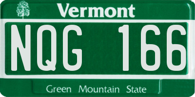 VT license plate NQG166