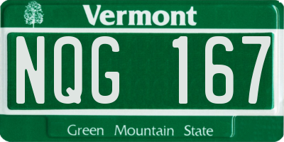 VT license plate NQG167