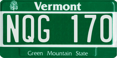 VT license plate NQG170