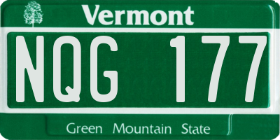 VT license plate NQG177