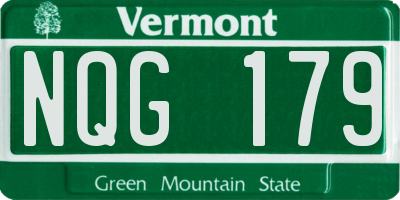 VT license plate NQG179