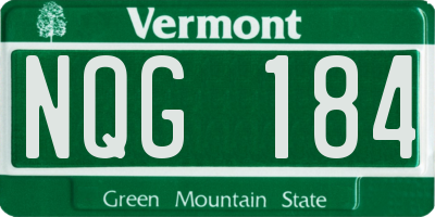 VT license plate NQG184