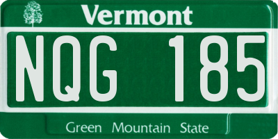 VT license plate NQG185