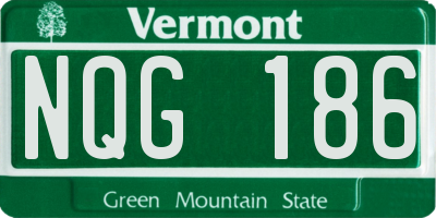 VT license plate NQG186