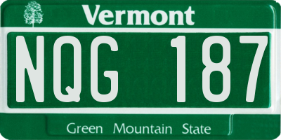 VT license plate NQG187
