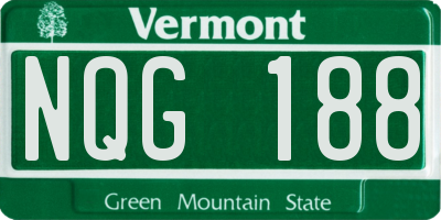 VT license plate NQG188