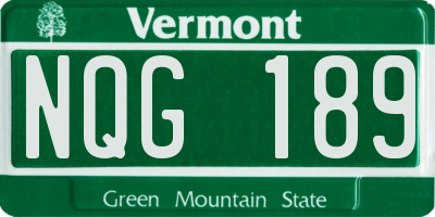 VT license plate NQG189