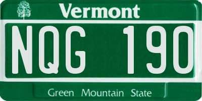 VT license plate NQG190