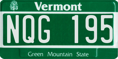VT license plate NQG195