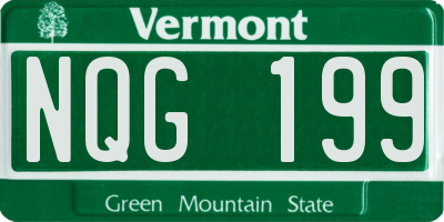 VT license plate NQG199