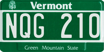 VT license plate NQG210